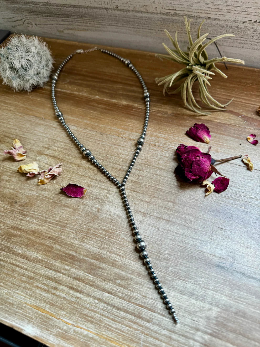 Lariat Graduated Sterling Silver Pearl