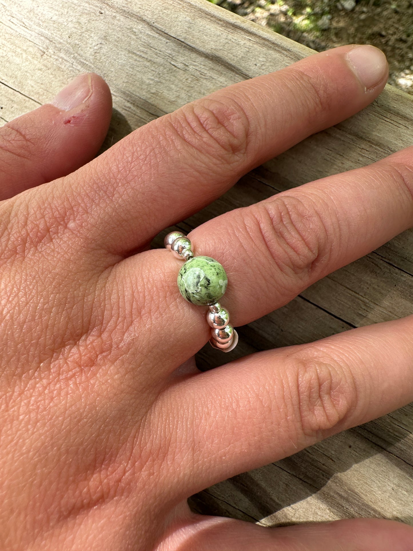 Sterling Silver Turquoise Stretch Ring
