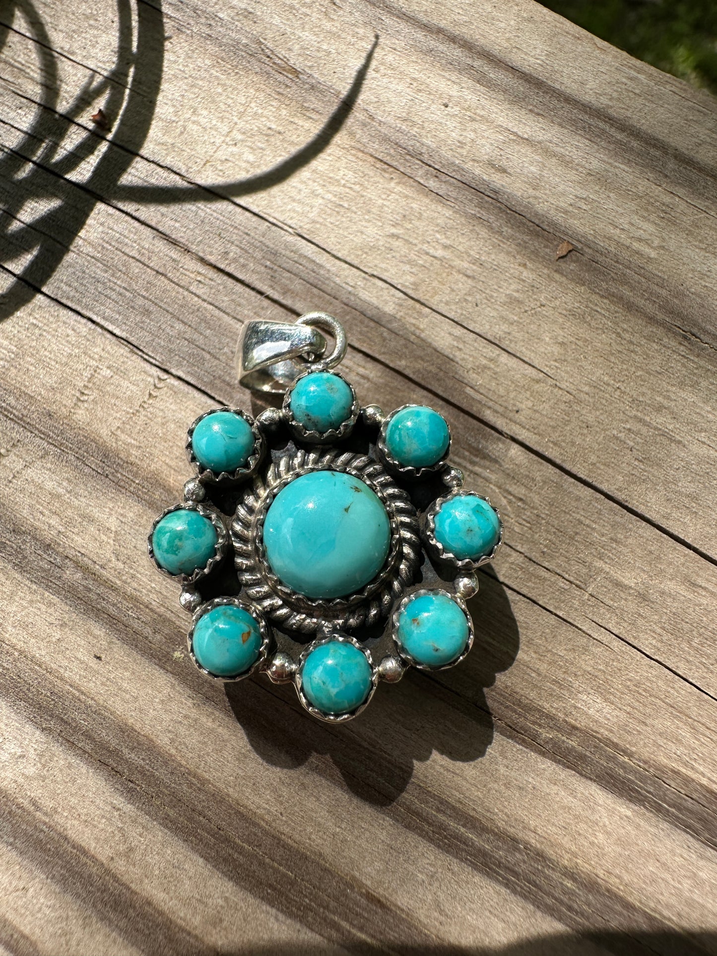 Black Onyx and Kingman Turquoise Dual Pendant
