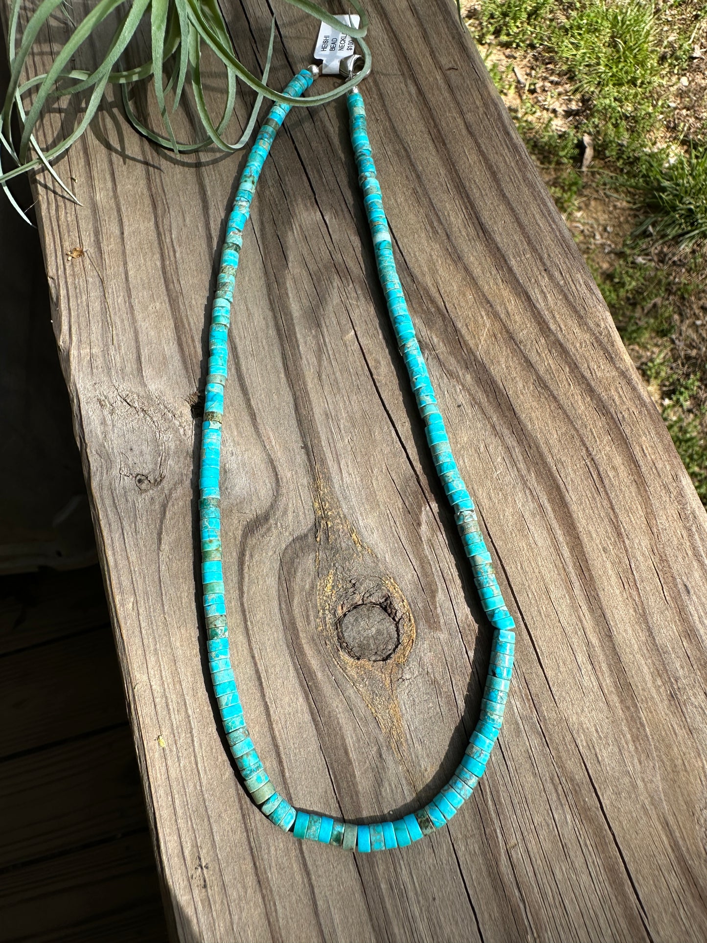 Kingman Heishi Bead Turquoise Necklace