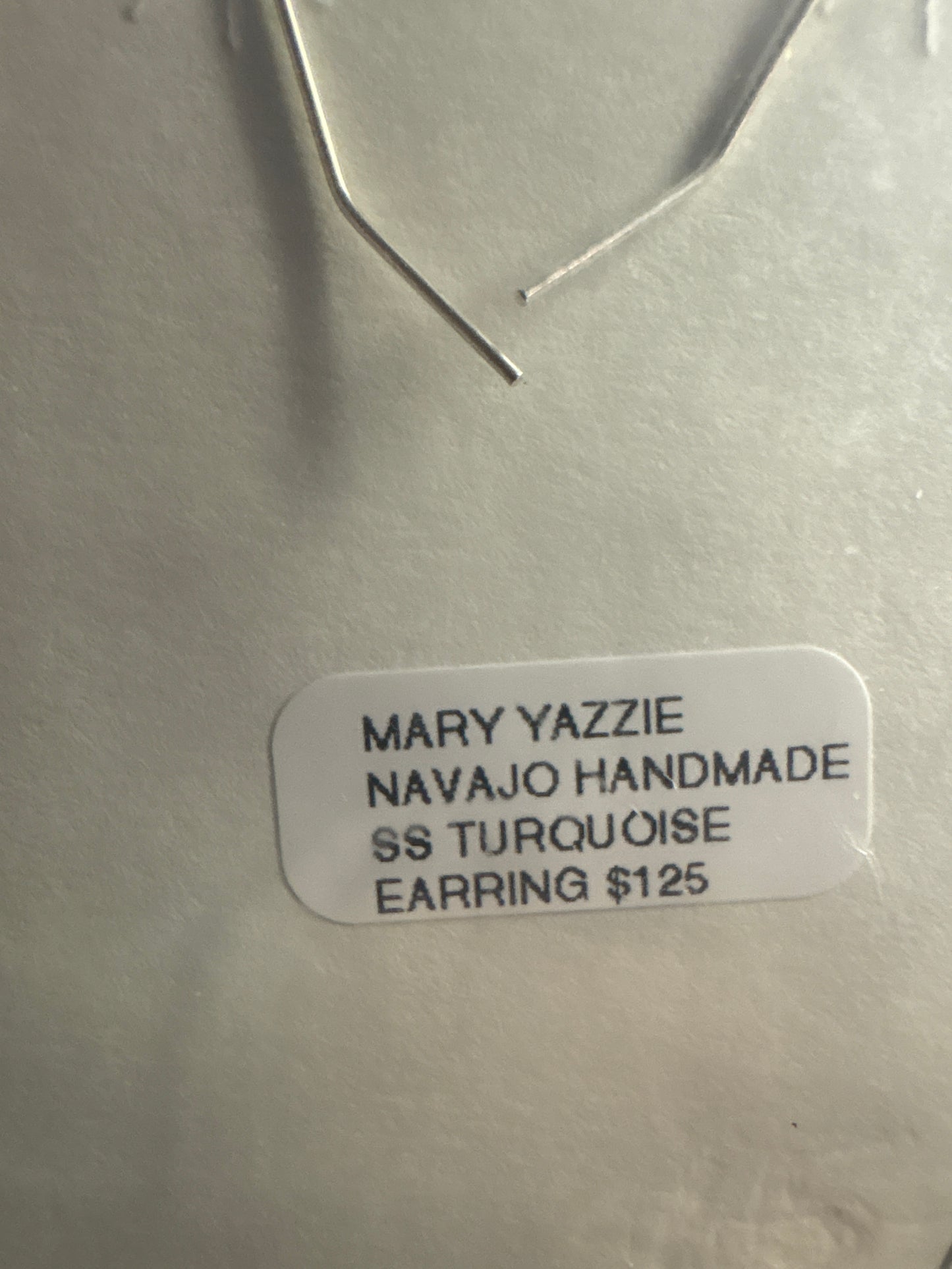 Feather Turquoise Inlay Earrings Navajo made