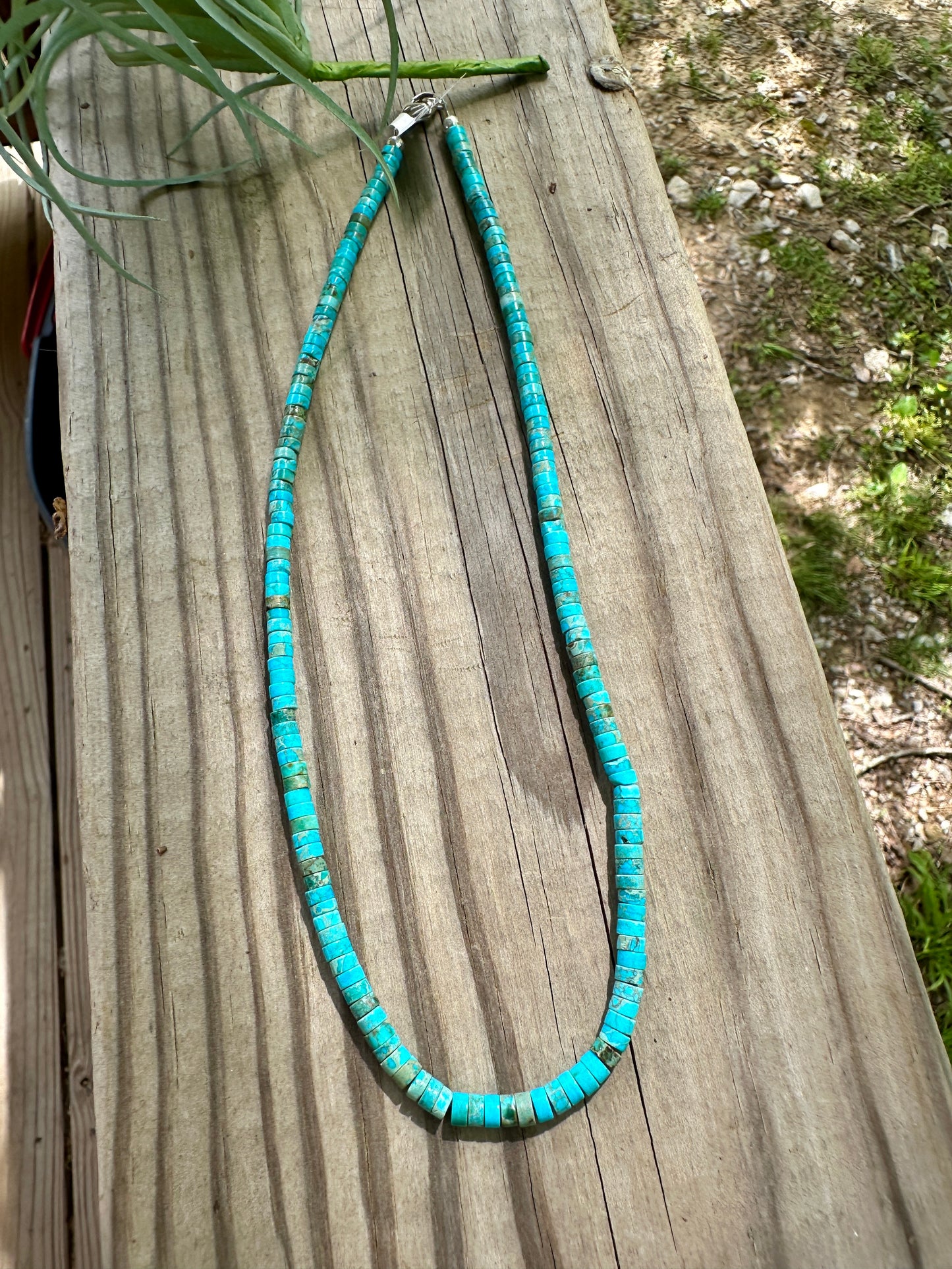Kingman Heishi Bead Turquoise Necklace