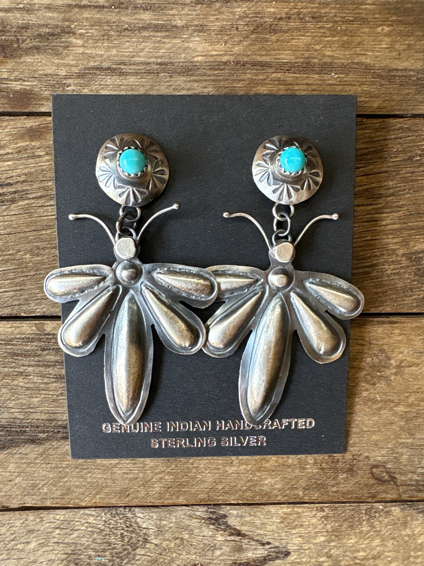 Dragon fly drop silver turquoise dangles