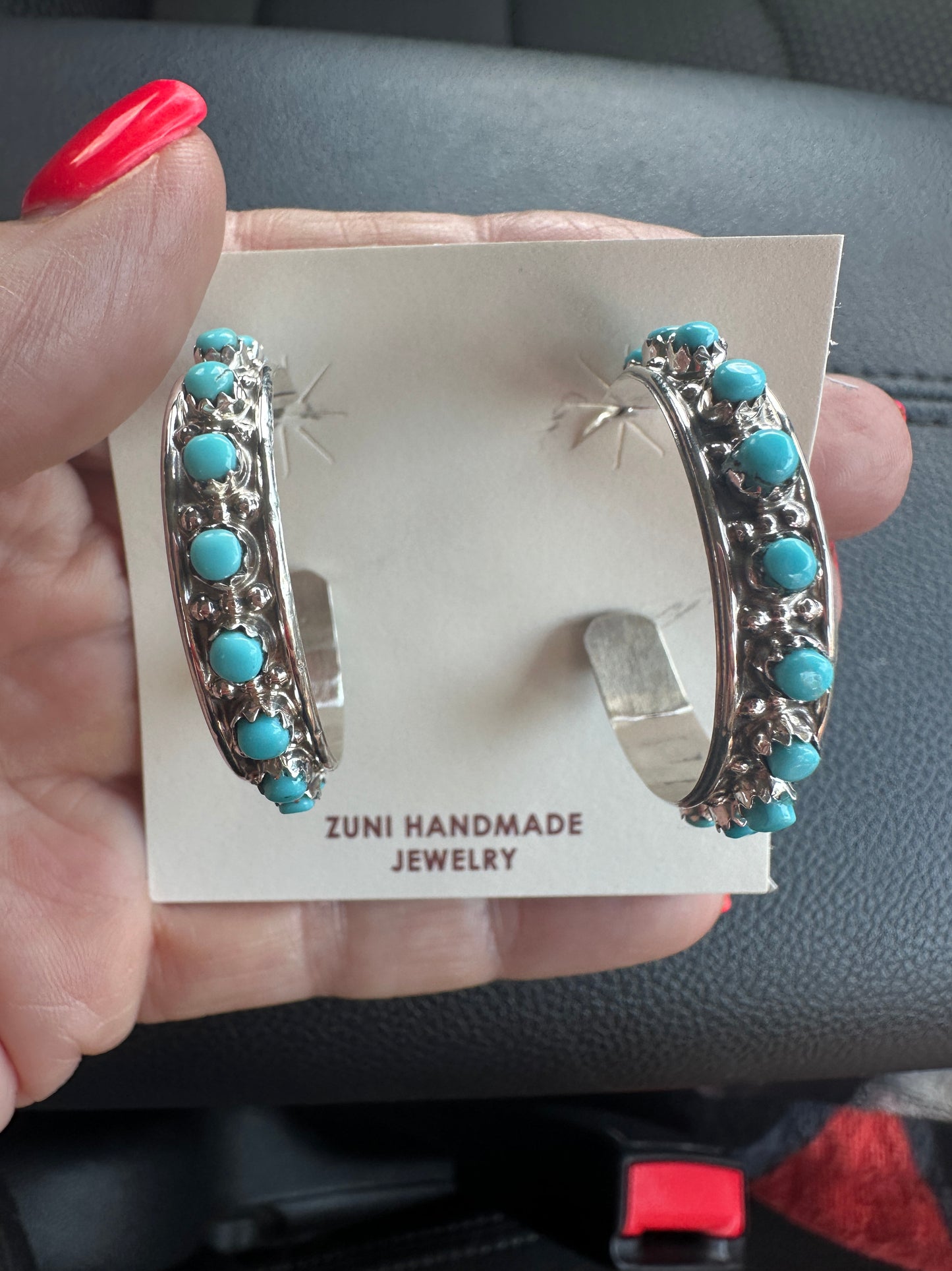 Beautiful Zuni Hoop Earrings