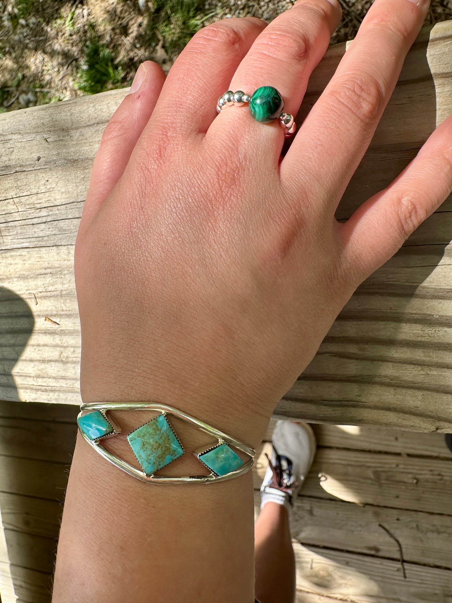 Kingman Turquoise Sterling Silver Cuff