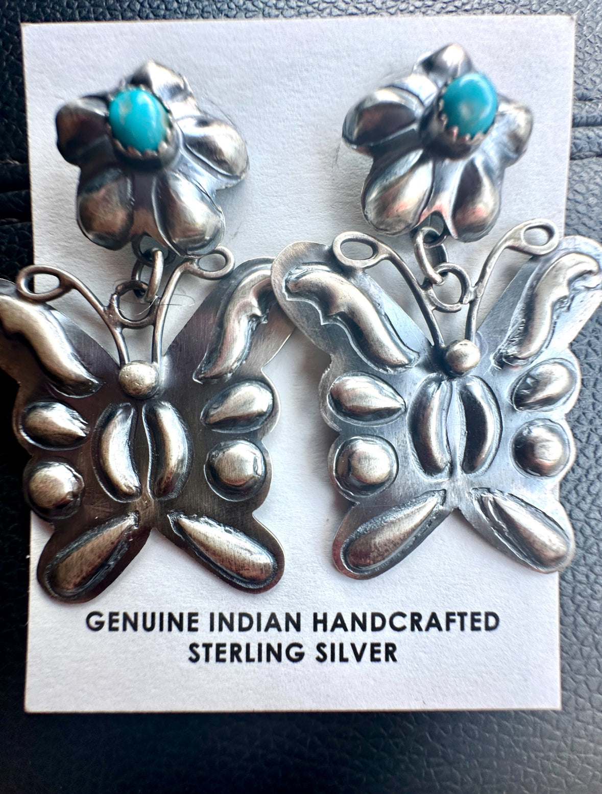 Butterfly concho dangle statement earrings