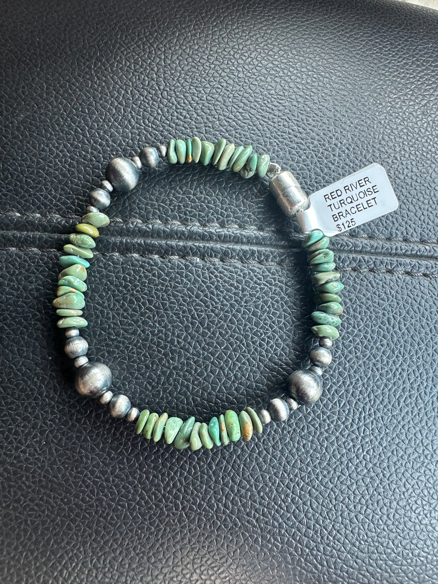 Red river turquoise nugget bracelet