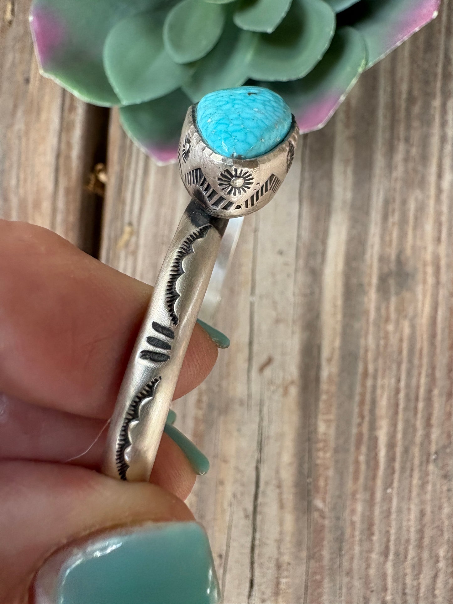 Kingman cuff made by Leroy James