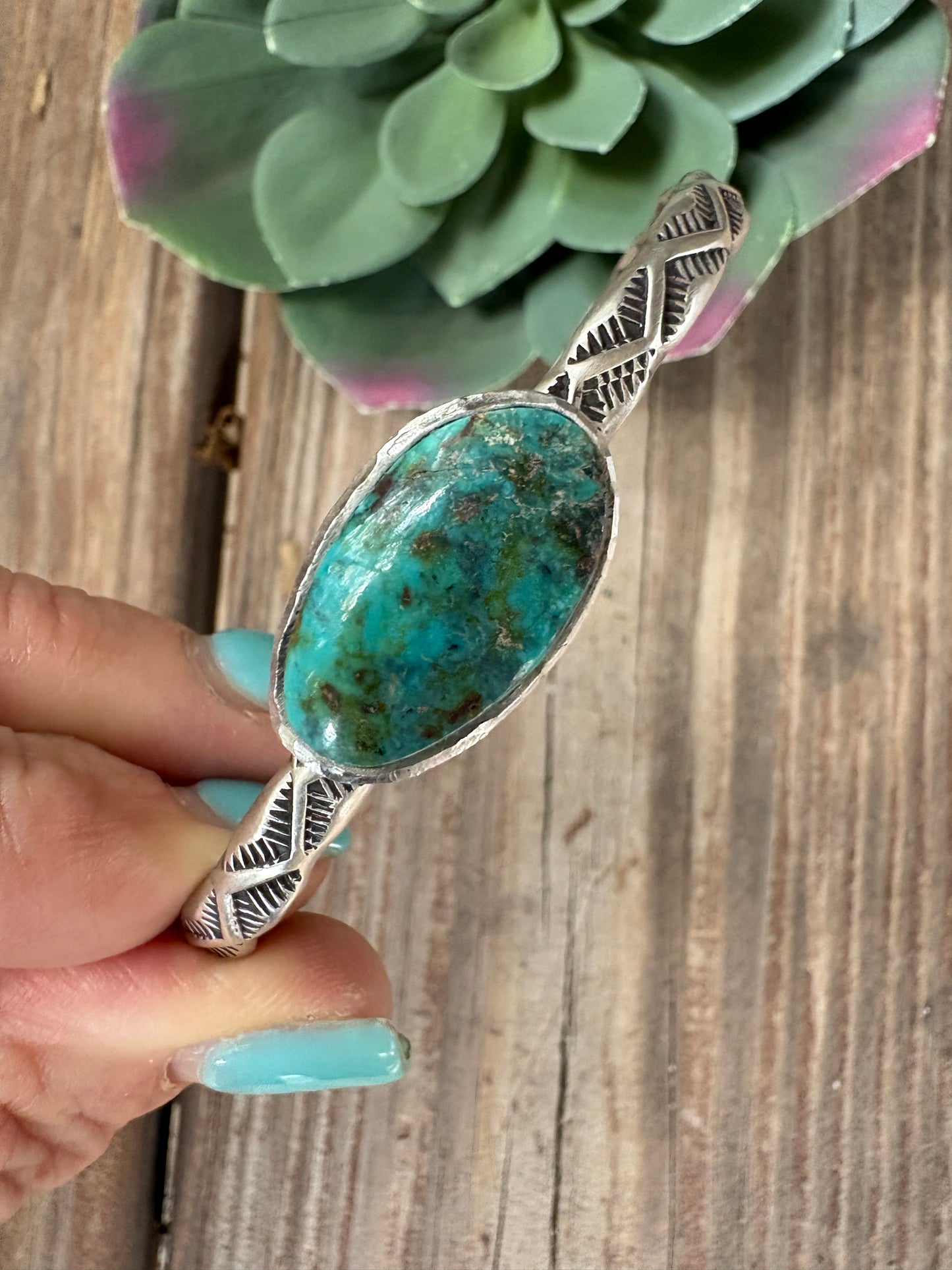 Navajo-Made Sonoran Gold Turquoise Cuff