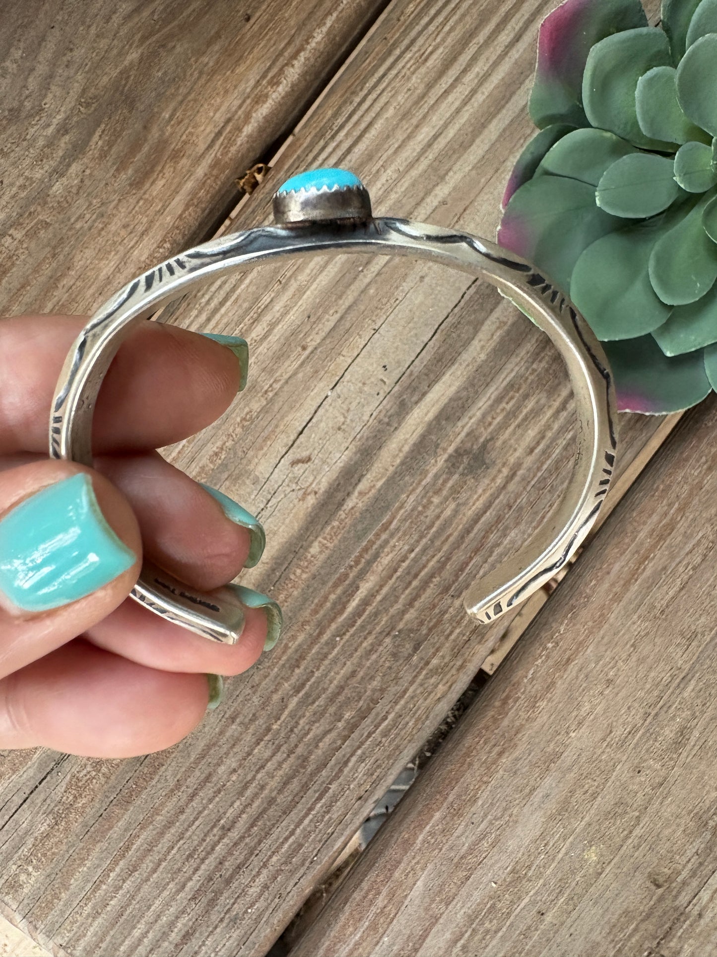 Turquoise Cuff Bracelet – Sterling Silver