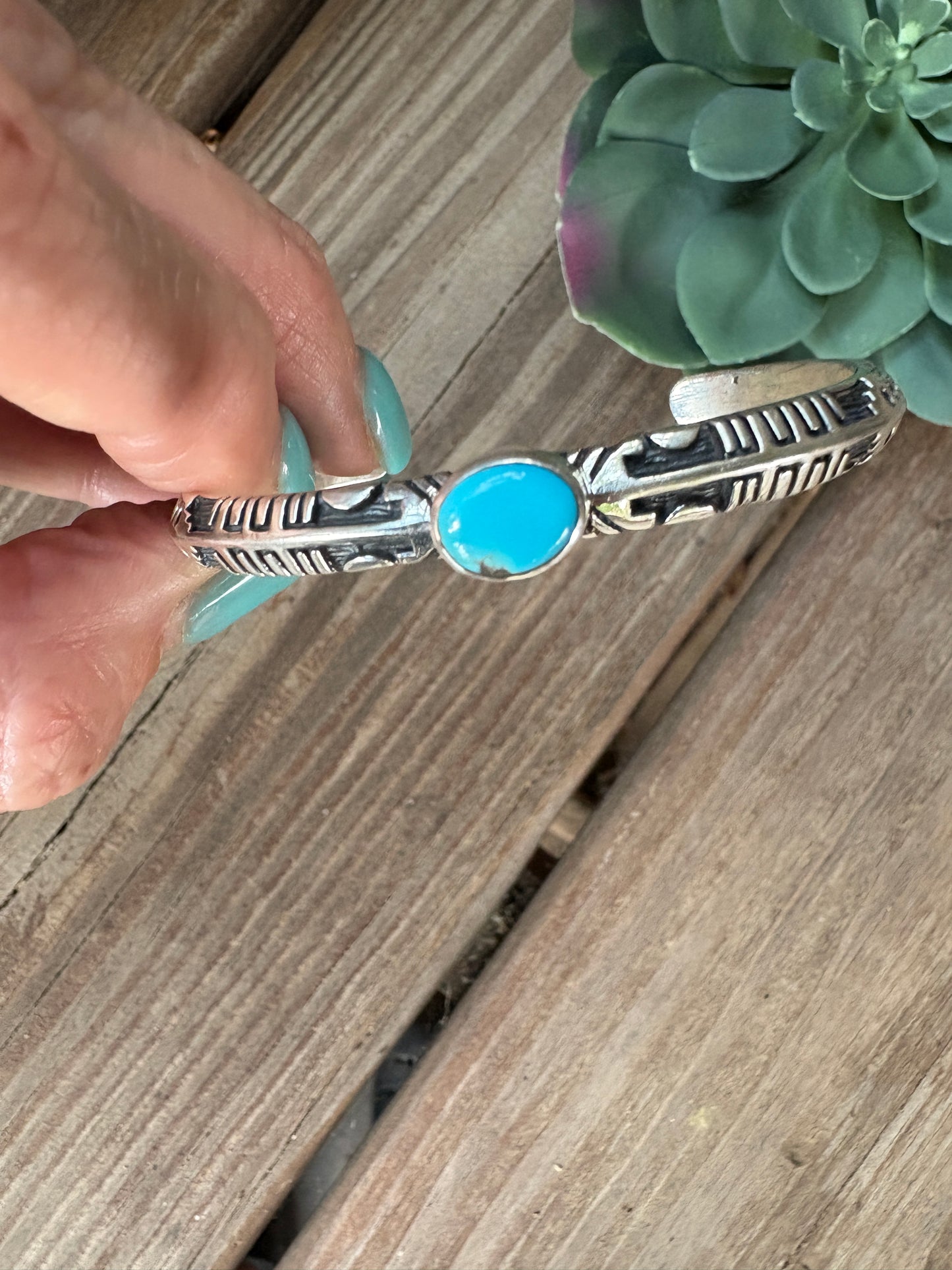 Turquoise Cuff made by Benson Shorty