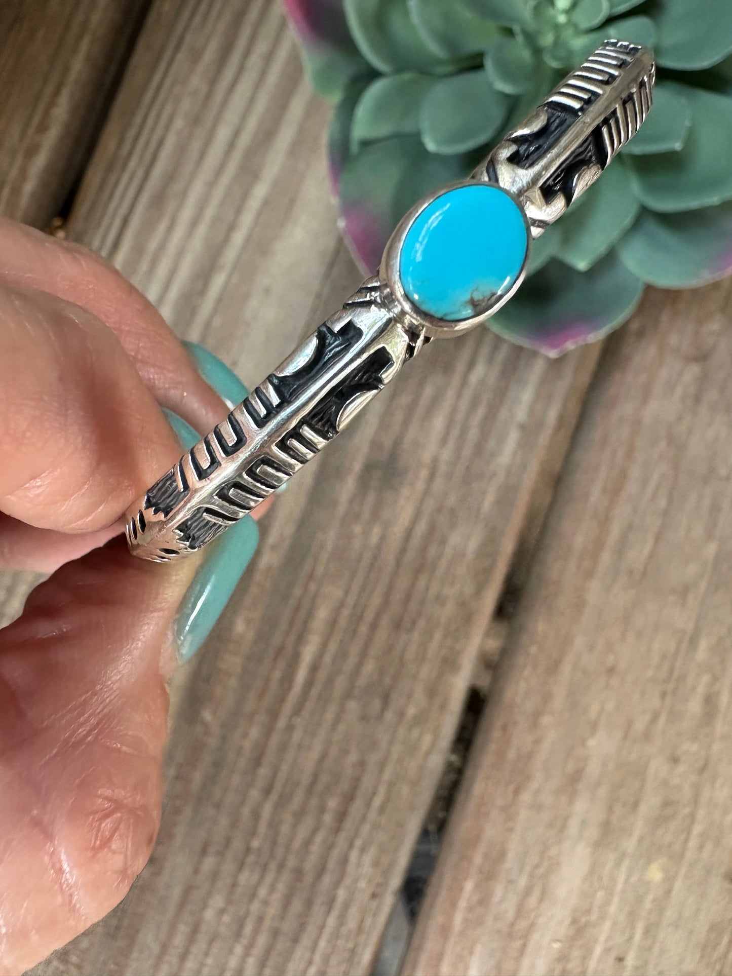 Turquoise Cuff made by Benson Shorty