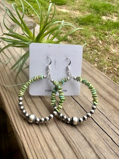 Turquoise Sterling Silver Hoops