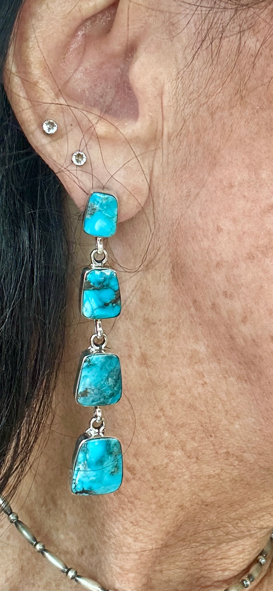 4 stone Navajo earrings