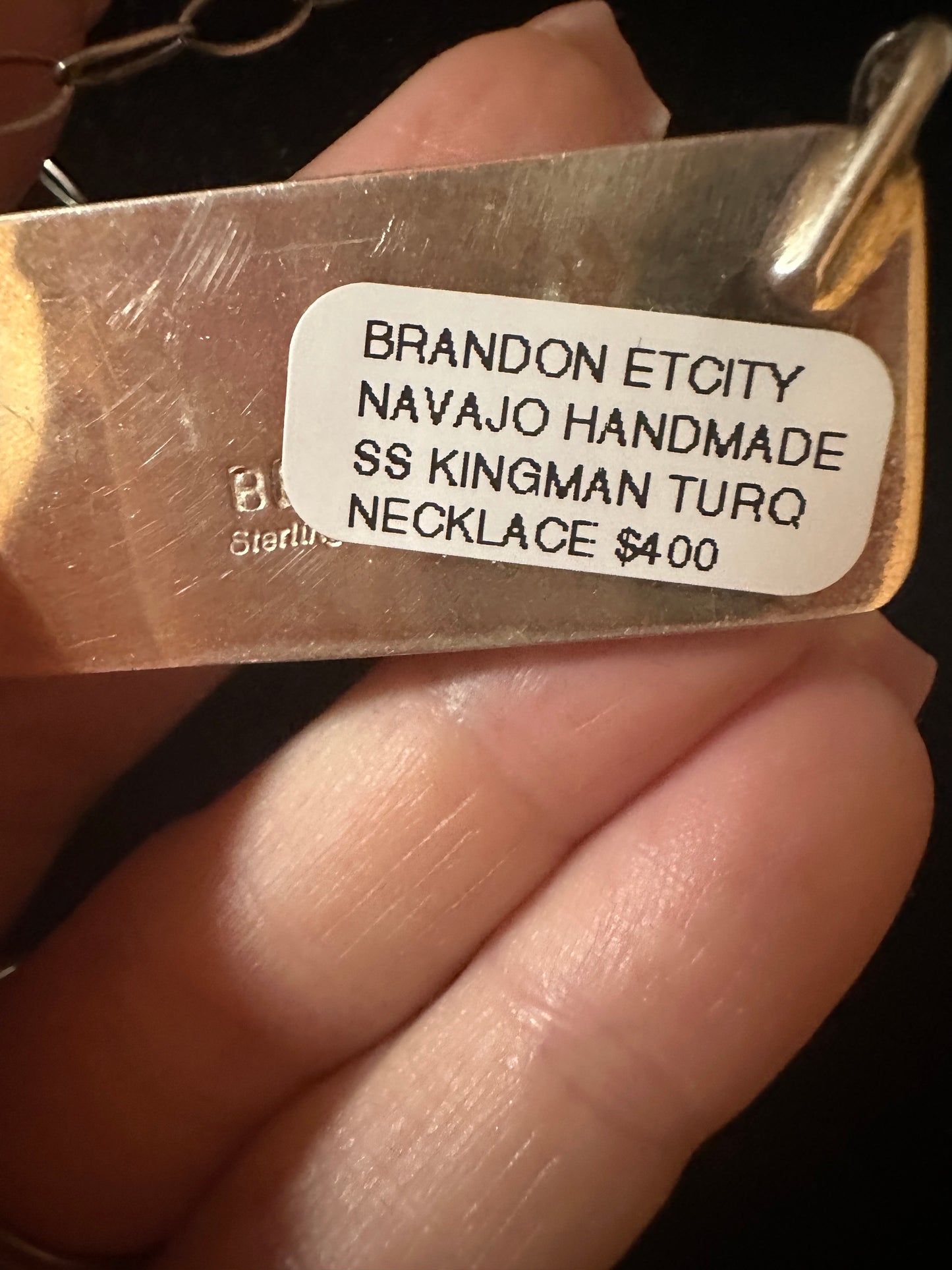 Brandon Et Handmade Kingman Turquoise Necklace