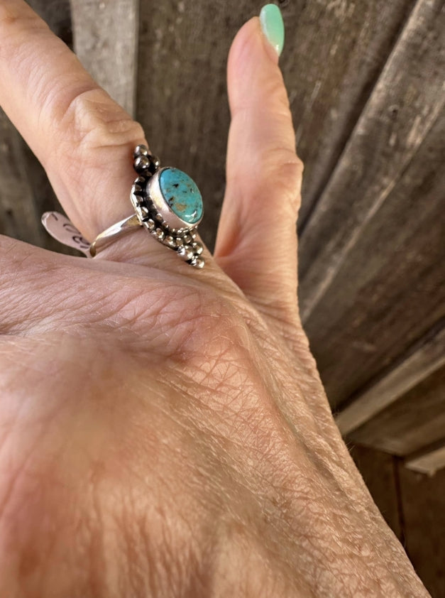 Turquoise Dainty Rings NA made