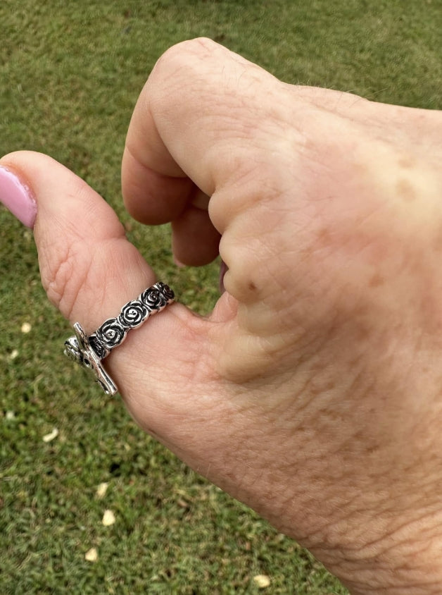 American made Sterling Silver Steer Ring