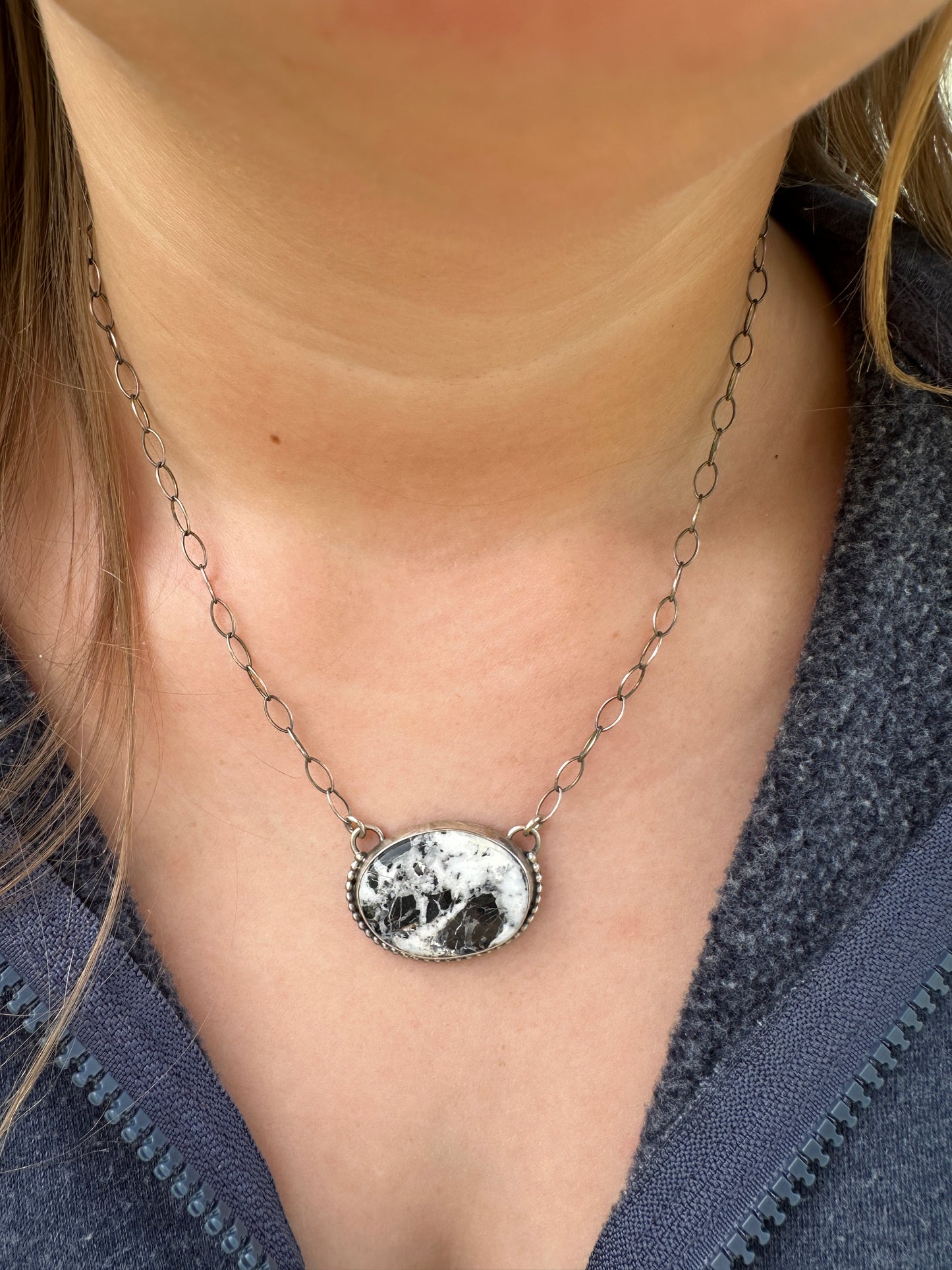 White Buffalo Navajo necklace