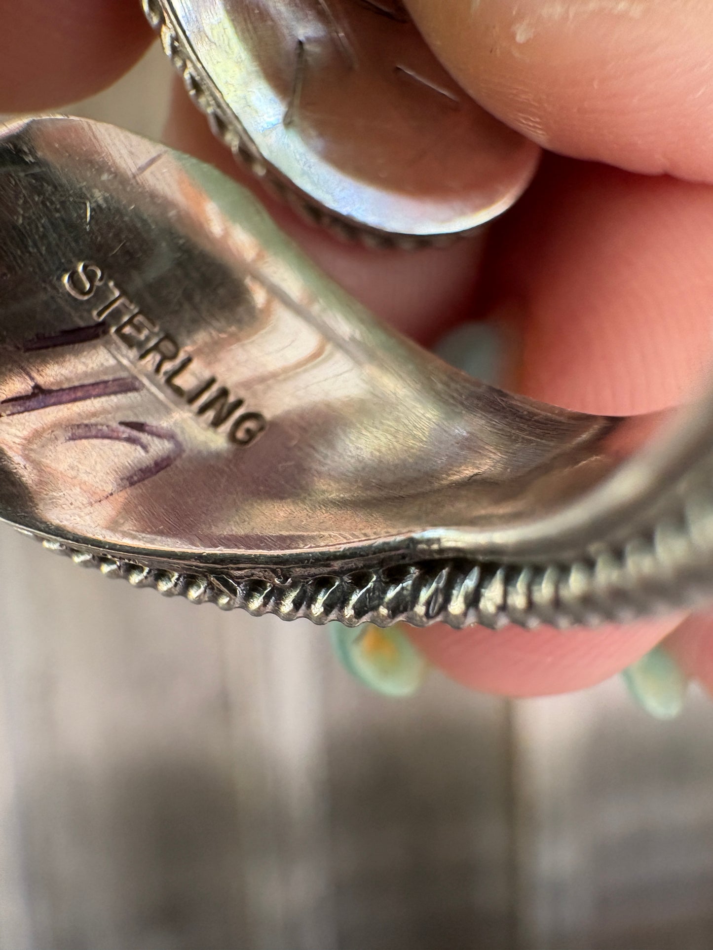 Navajo made Bypass Ring Stamped Z