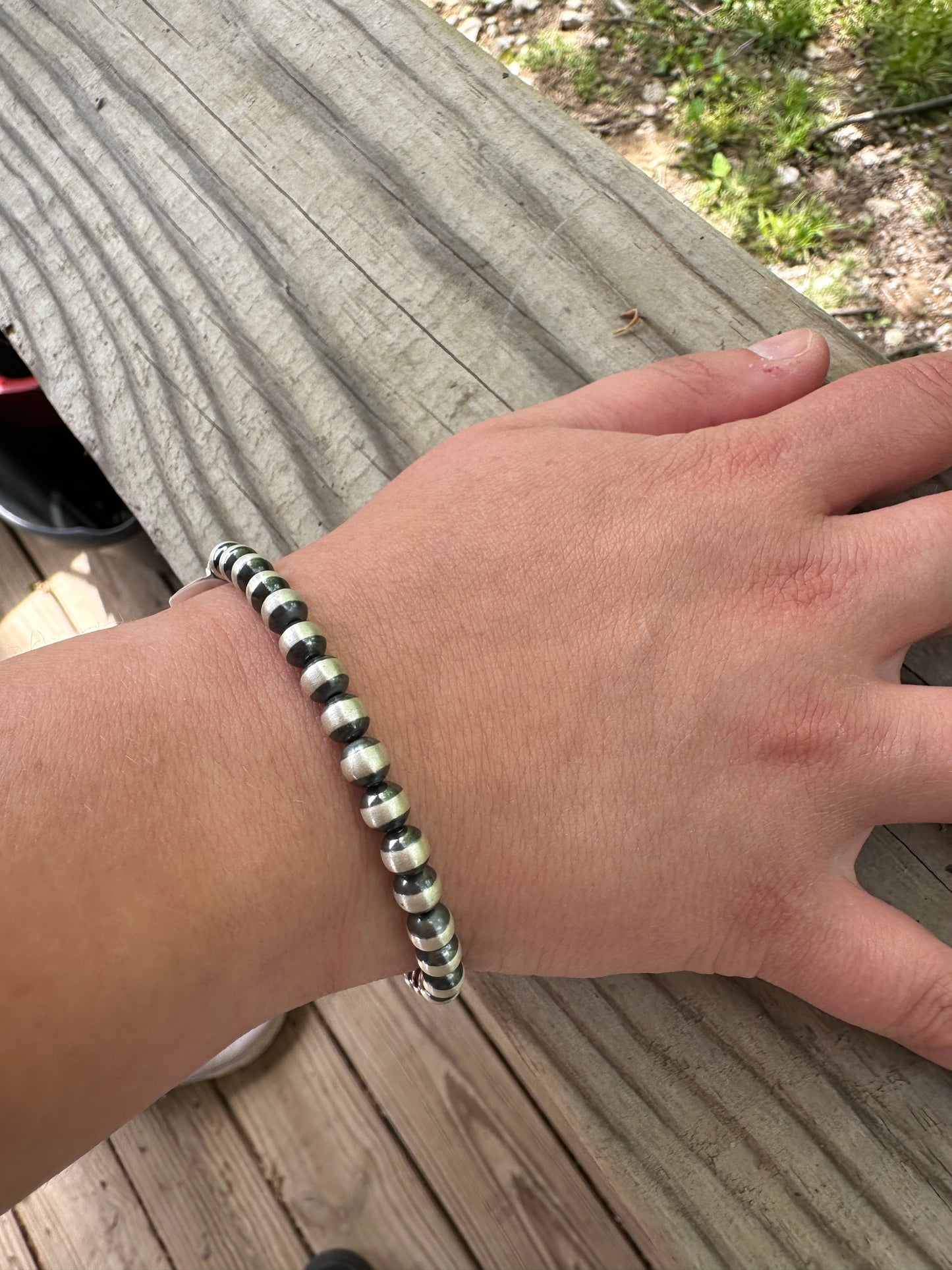 Sterling Silver Turquoise Blossom Bracelets Stretchy