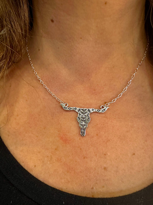 Steer Head Necklace