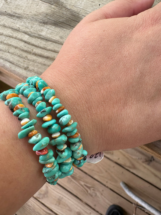 Turquoise and Spiny Wrap Bracelet