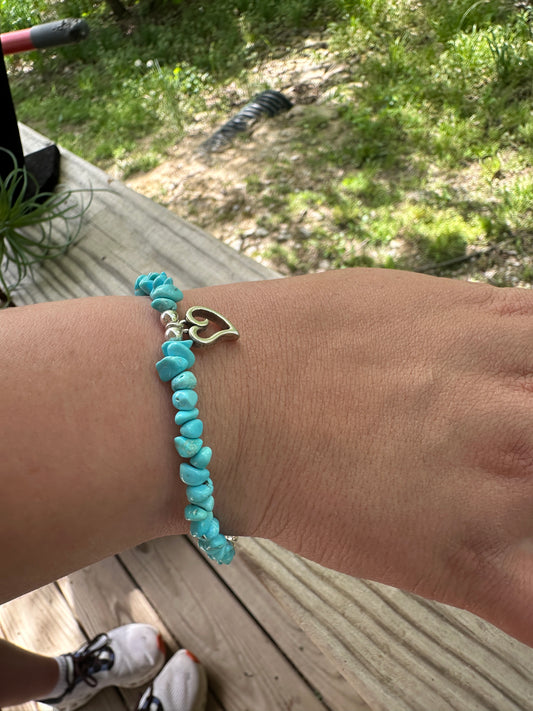 Authentic Turquoise Heart Bracelet