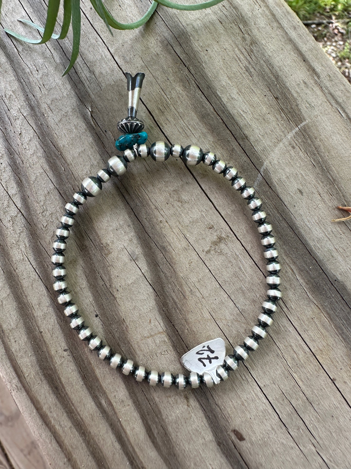 Sterling Silver Turquoise Blossom Bracelets Stretchy