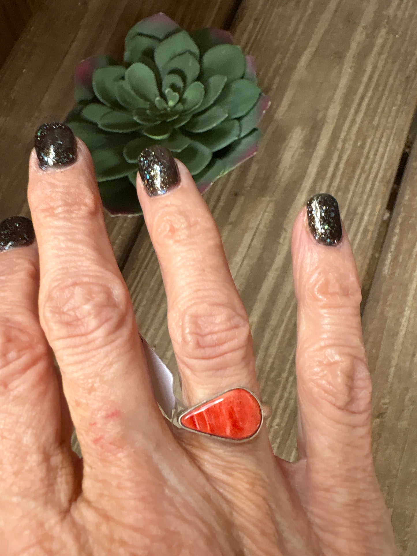 Red spiney ring size 6