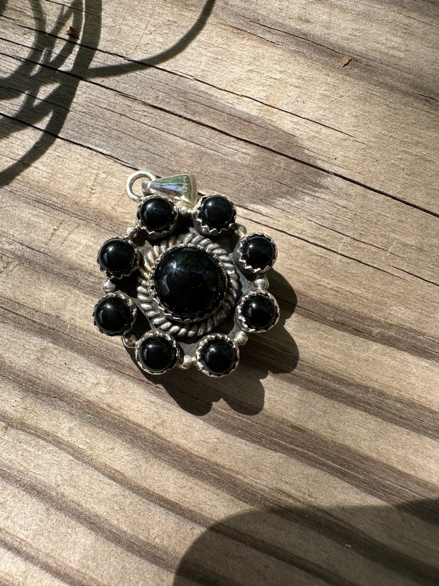 Black Onyx and Kingman Turquoise Dual Pendant