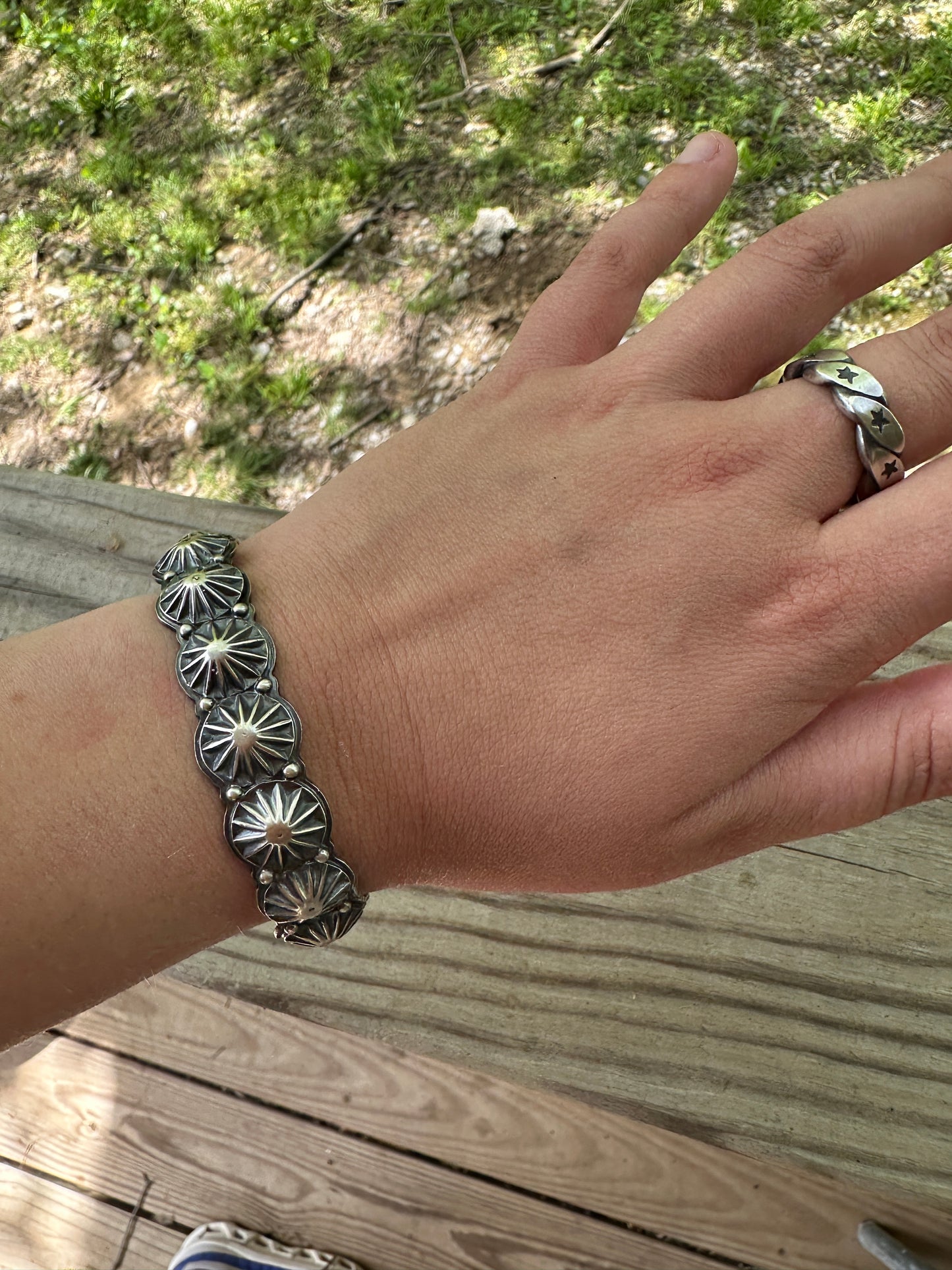 Sterling Silver Star Shot Bracelet Navajo Made