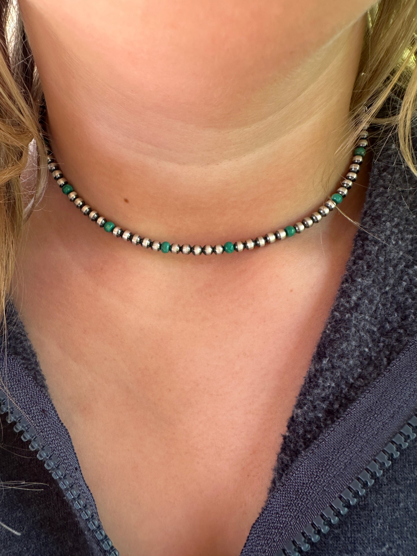 Authentic Tyrone Turquoise Sterling Silver Necklace
