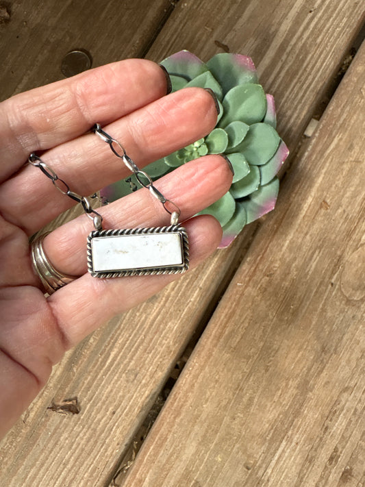 White Buffalo Bar Necklace