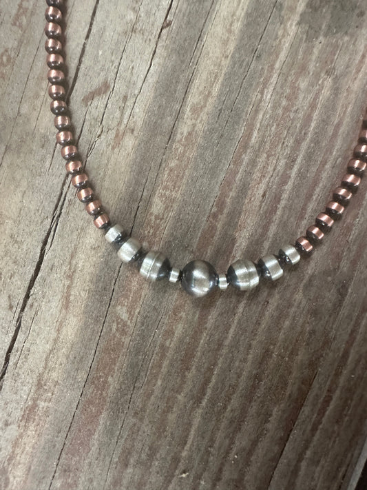 Copper necklace with some sterling