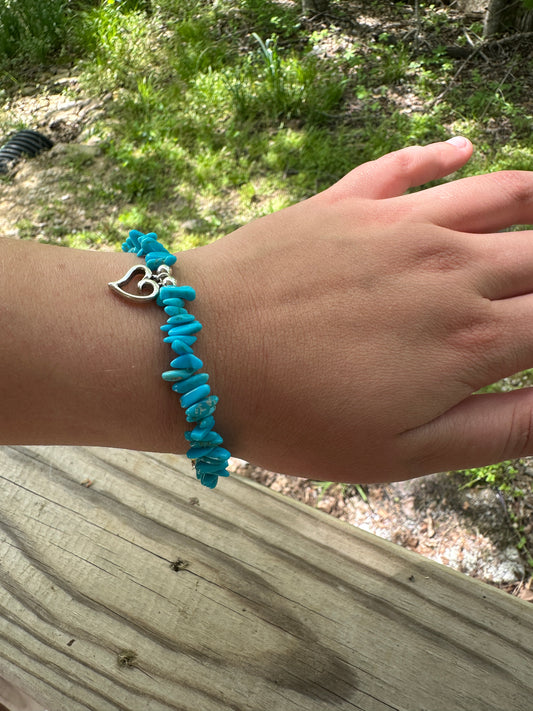 Authentic Turquoise Heart Bracelet