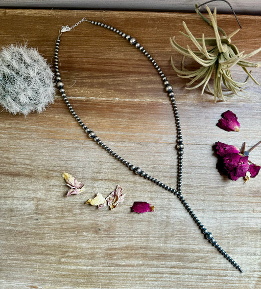 Lariat Graduated Sterling Silver Pearl