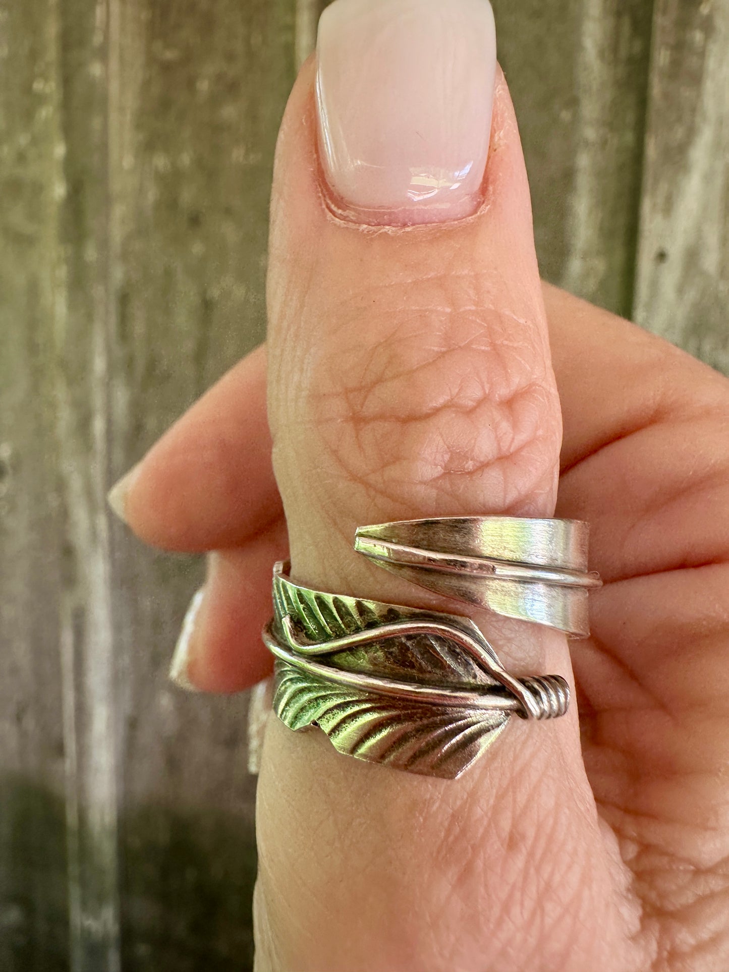 Navajo Made Sterling Silver Feather Rings