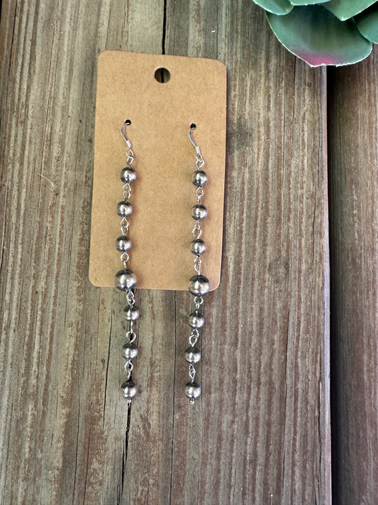 All Sterling Silver Pearls earrings dangle simple on needle