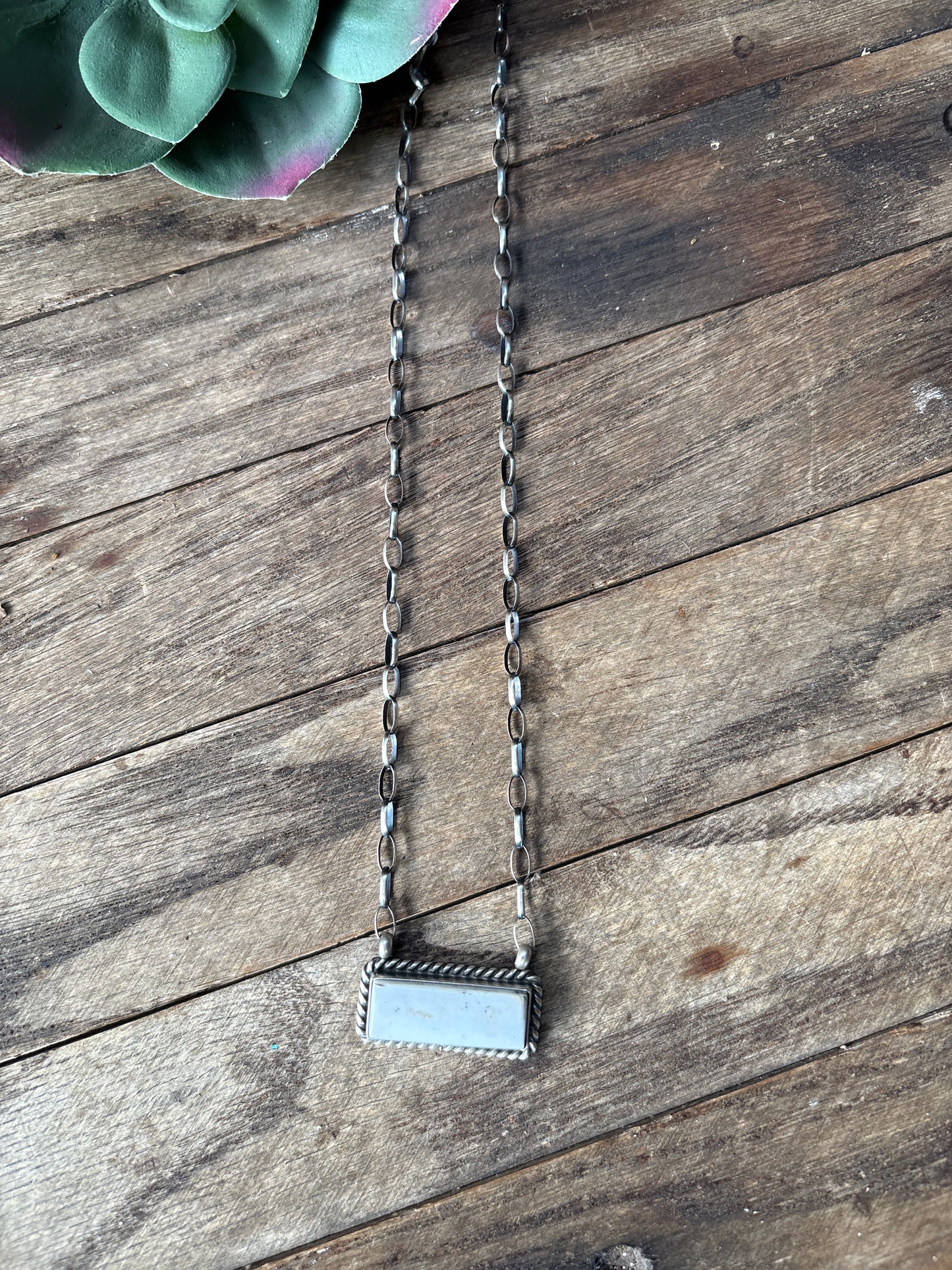 White Buffalo Bar Necklace