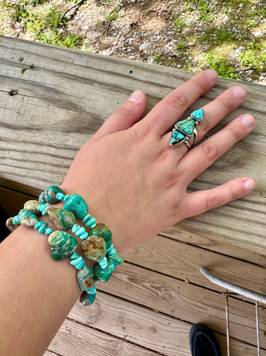 Turquoise Chunky Wire Wrap Bracelet