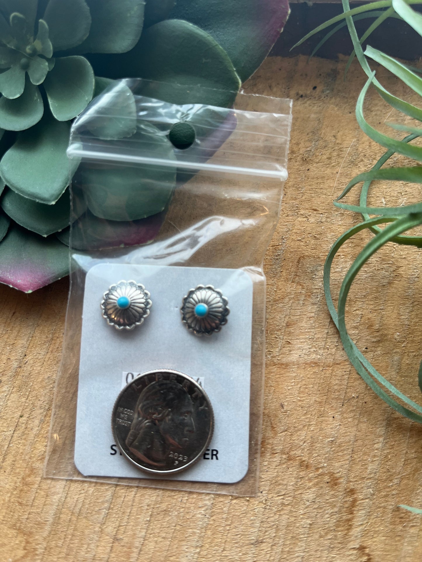 Sterling Silver Kingman Turquoise Earrings