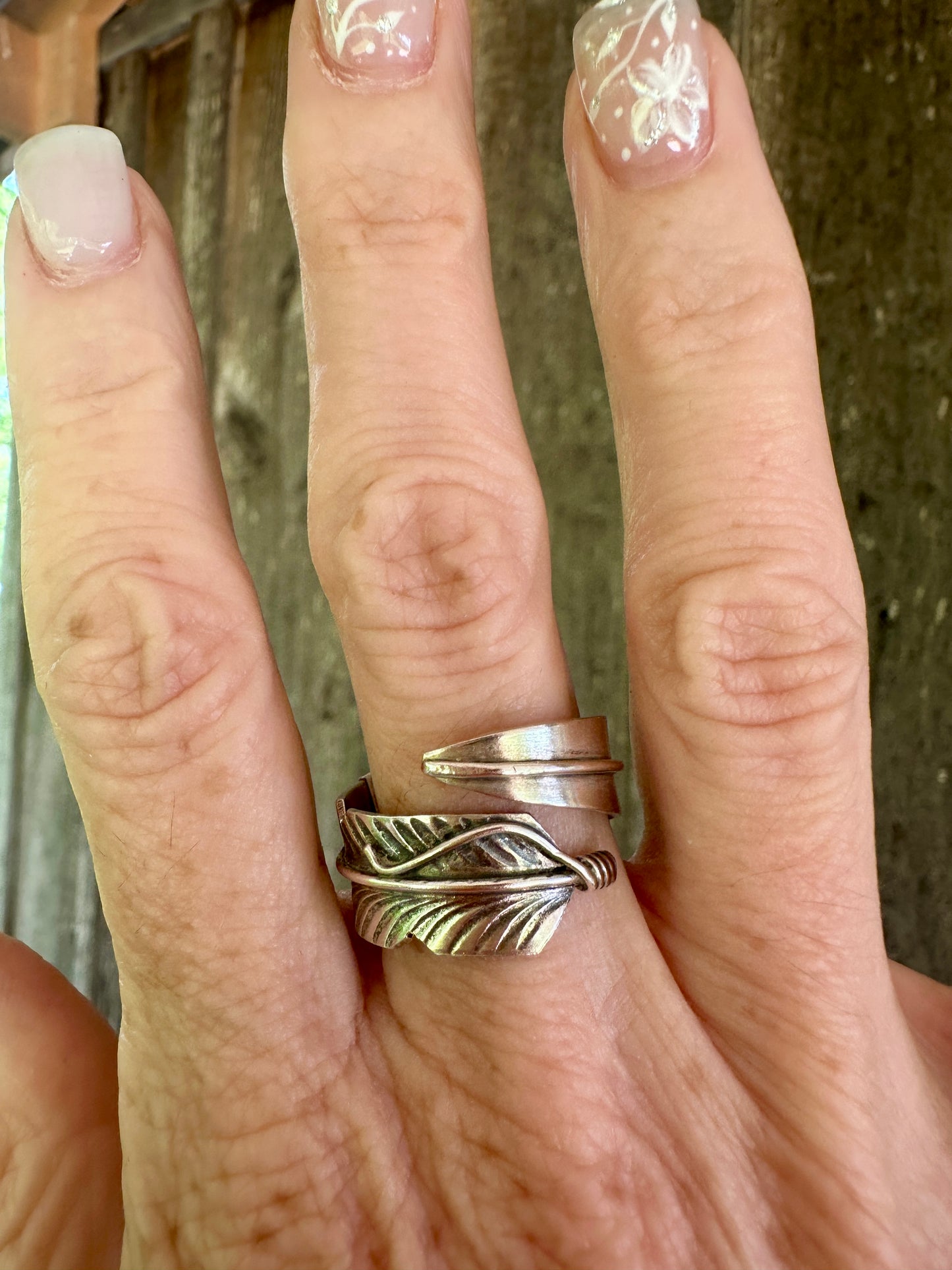 Navajo Made Sterling Silver Feather Rings