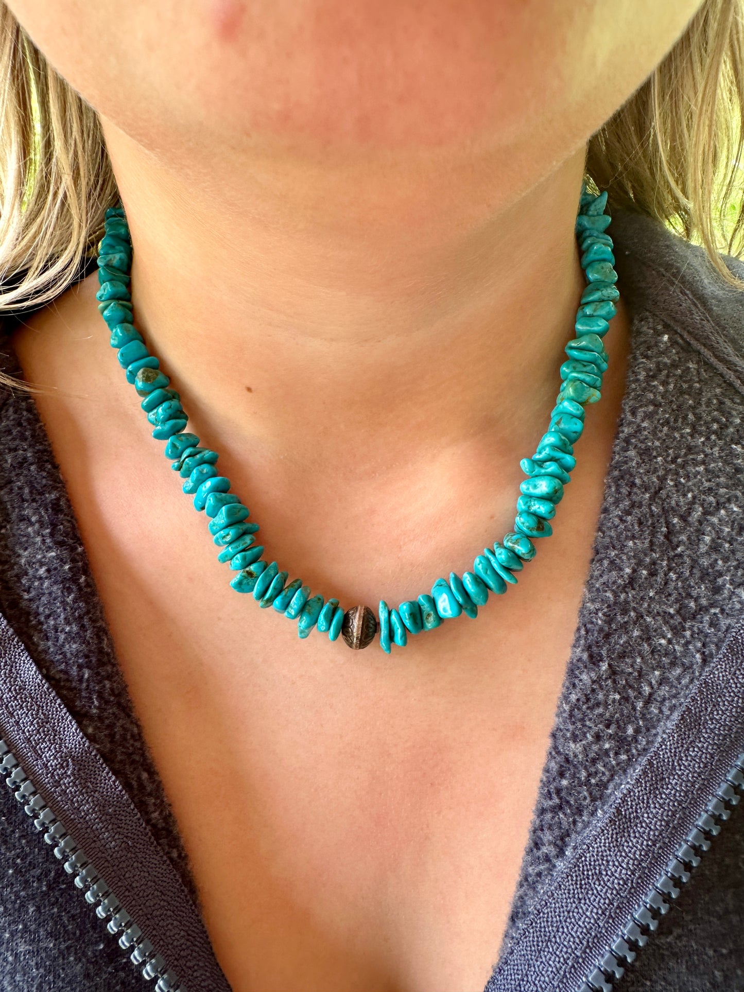 Kingman Turquoise Nugget Necklace