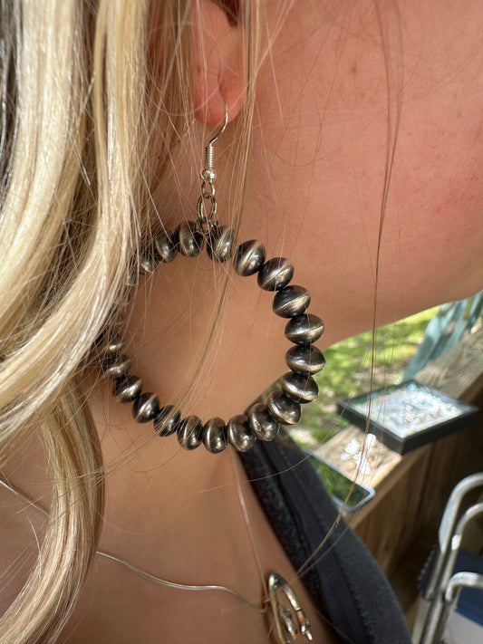 Authentic Navajo Pearl Hoops