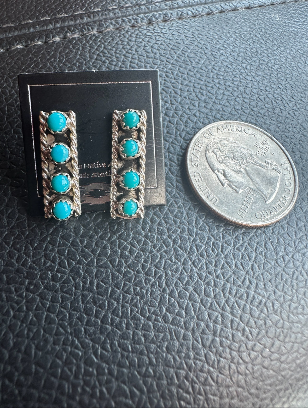 Authentic Navajo Sterling Silver Post Earrings by Esther White - Handmade Native American Jewelry