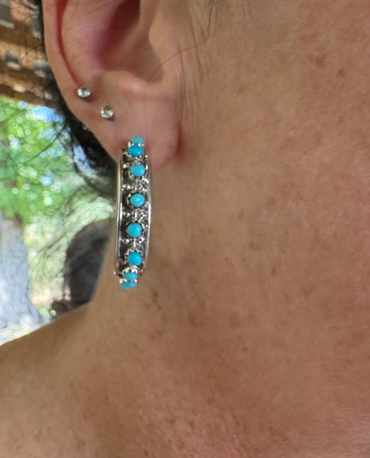 Beautiful Zuni Hoop Earrings