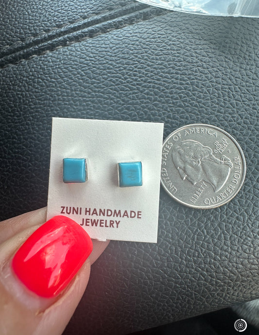 Authentic Zuni Sterling Silver Earrings by Dorothy Weha - Handmade Native American Jewelry