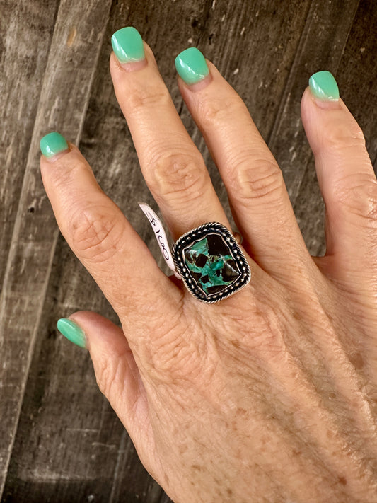 Adjustable Hubei Turquoise Ring