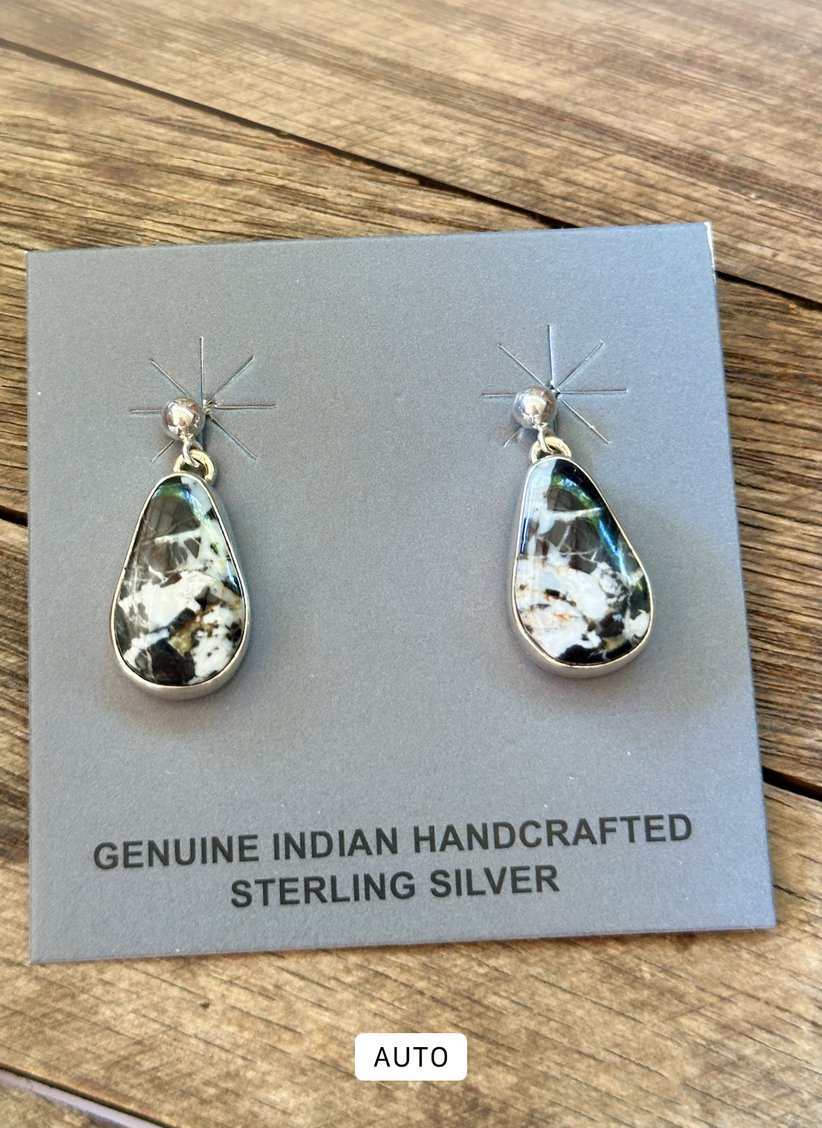 Beautiful white buffalo native made post earrings