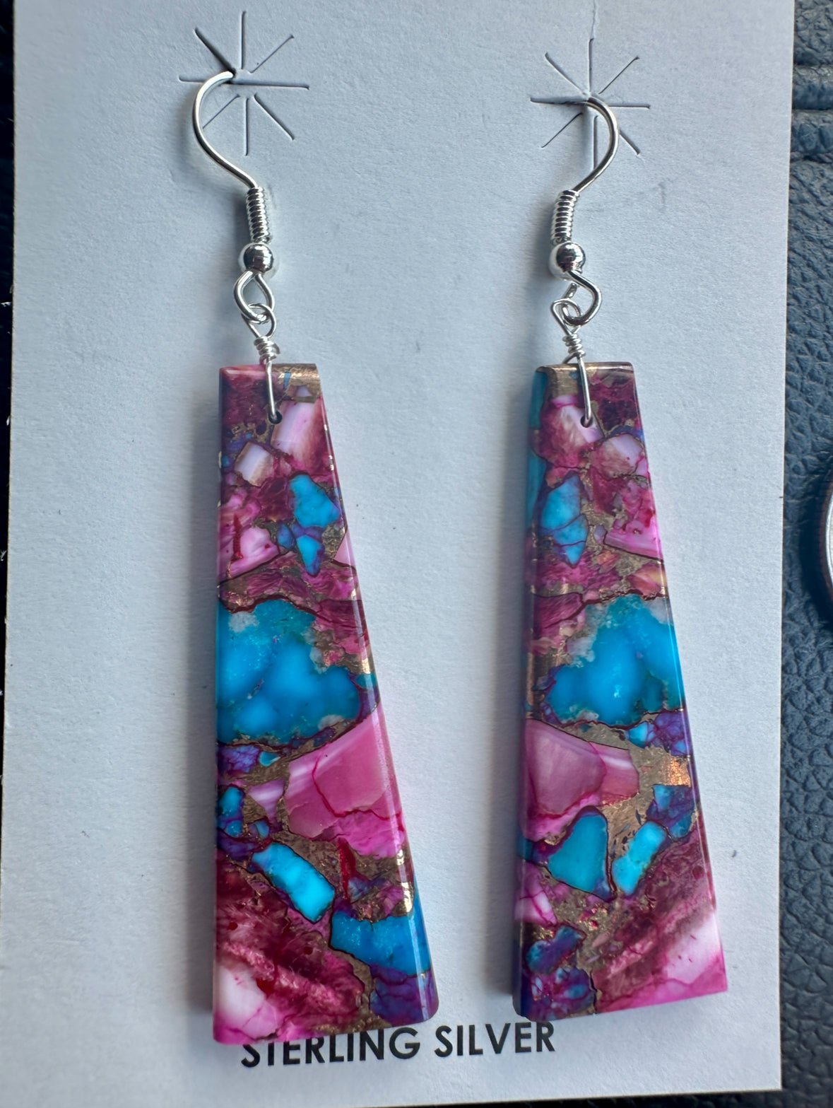 Beautiful Dahlia Slab earrings Navajo made